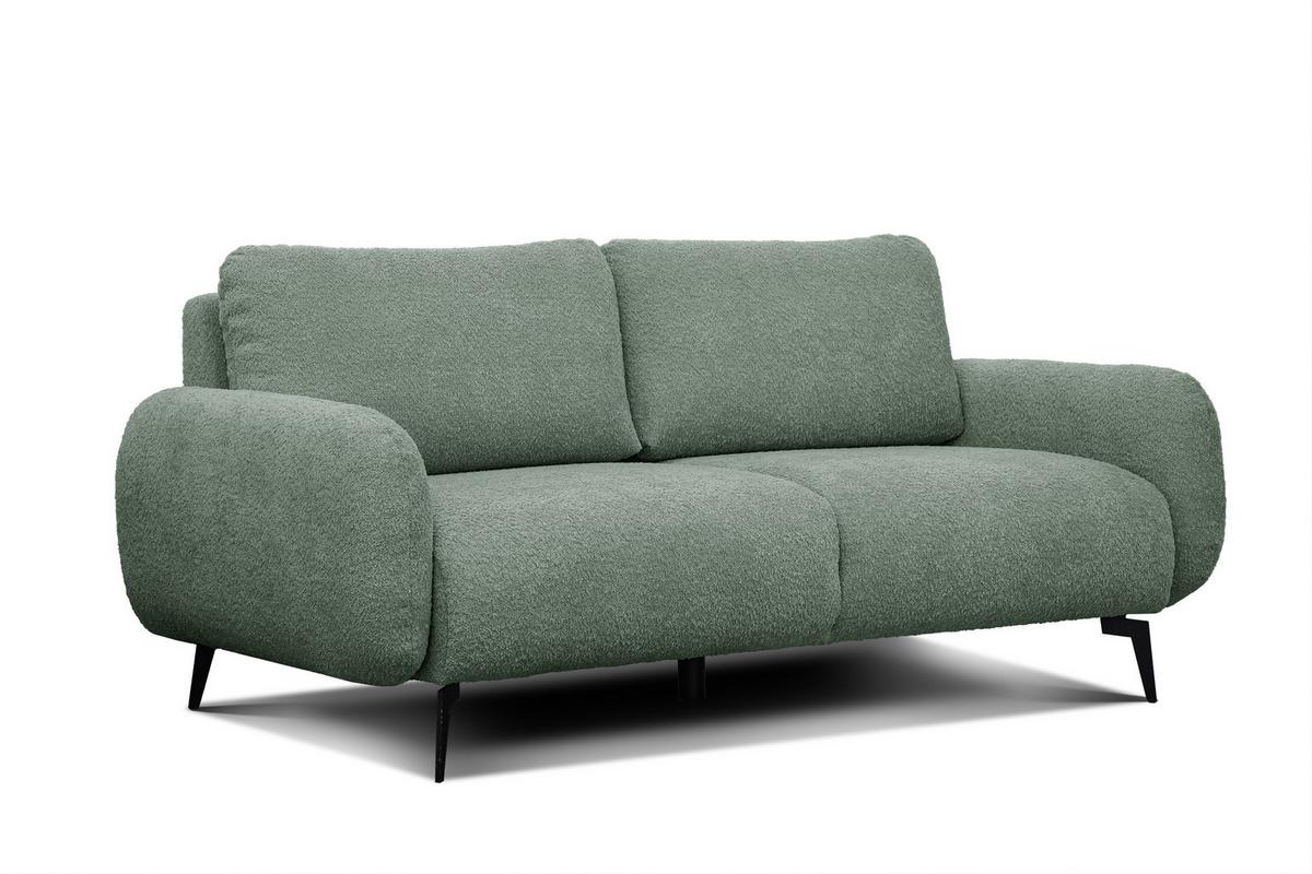 SOFA FEBE 3-Sitzer, salbeigrün - Salbeigrün/Schwarz, Holz/Textil (190/82/96cm) - Wozimo