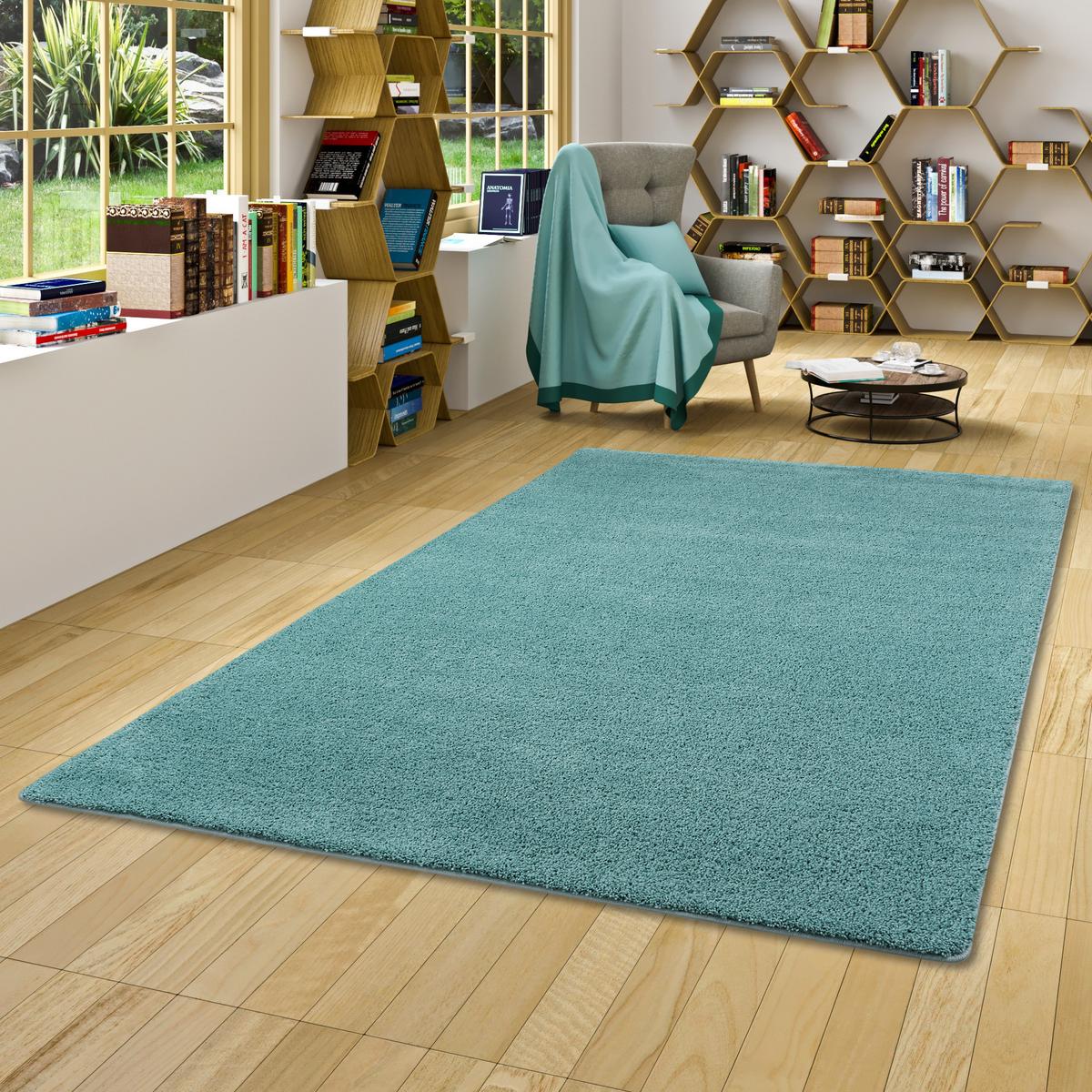 HOCHFLOR SHAGGY TEPPICH PALACE - Mintgrün, Textil (200/200cm) - Snapstyle
