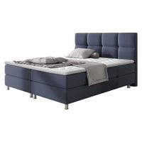 BOXBETT Dave - H3 - Blau/Chromfarben, Holz/Textil (160/200cm) - MIRJAN24