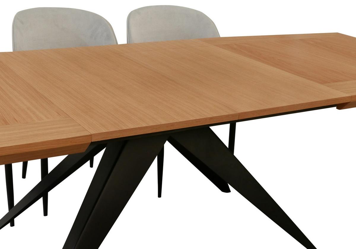 ESSTISCH FERRUM Ausziehbar 200 - 300 / 100 x 76 cm - Eichefarben/Schwarz, Holz (200/100/76cm) - MASSENO