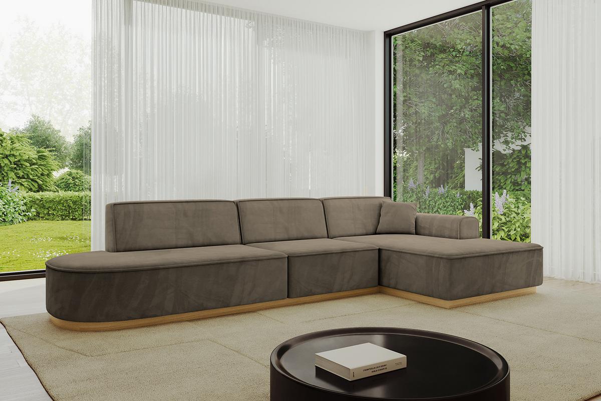 ECKSOFA Ottomane Rechts IREA-L2-v2 - 328x171x83 cm Braun - Braun, Holzwerkstoff/Textil (171/328cm) - ALTDECOR
