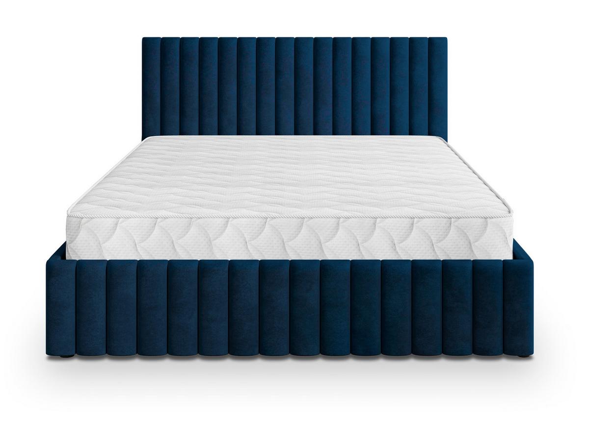 POLSTERBETT CARMIA K 200x200 cm mit Bettkästen - Blau - Blau, Holz/Textil - MASSENO