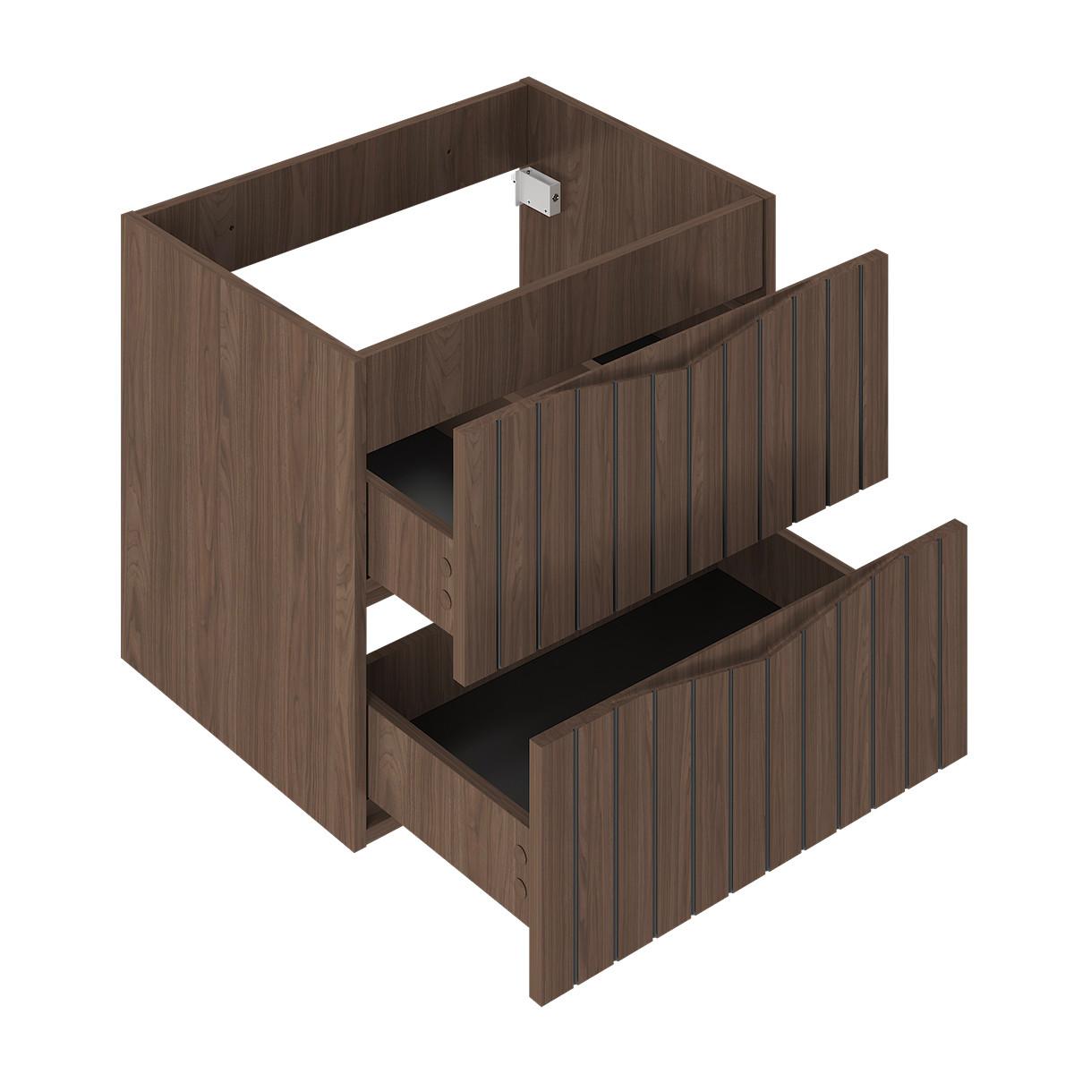 BADMÖBEL 60cm Siena 2er-Set Holz und Schwarz - Schwarz, Holzwerkstoff (60/50/45.8cm) - Petits-meubles