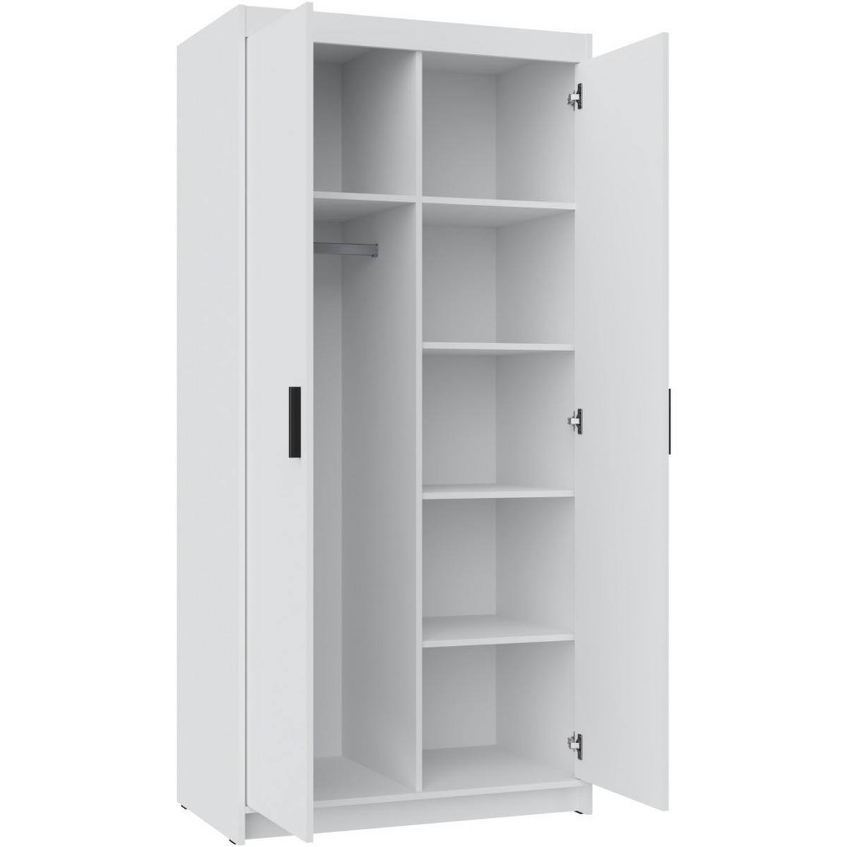 DREHTÜRENSCHRANK Elena mit 2 Türen, ohne Spiegel, Eiche Geölt - Eichefarben, Holzwerkstoff (90/190/53cm) - Beautysofa