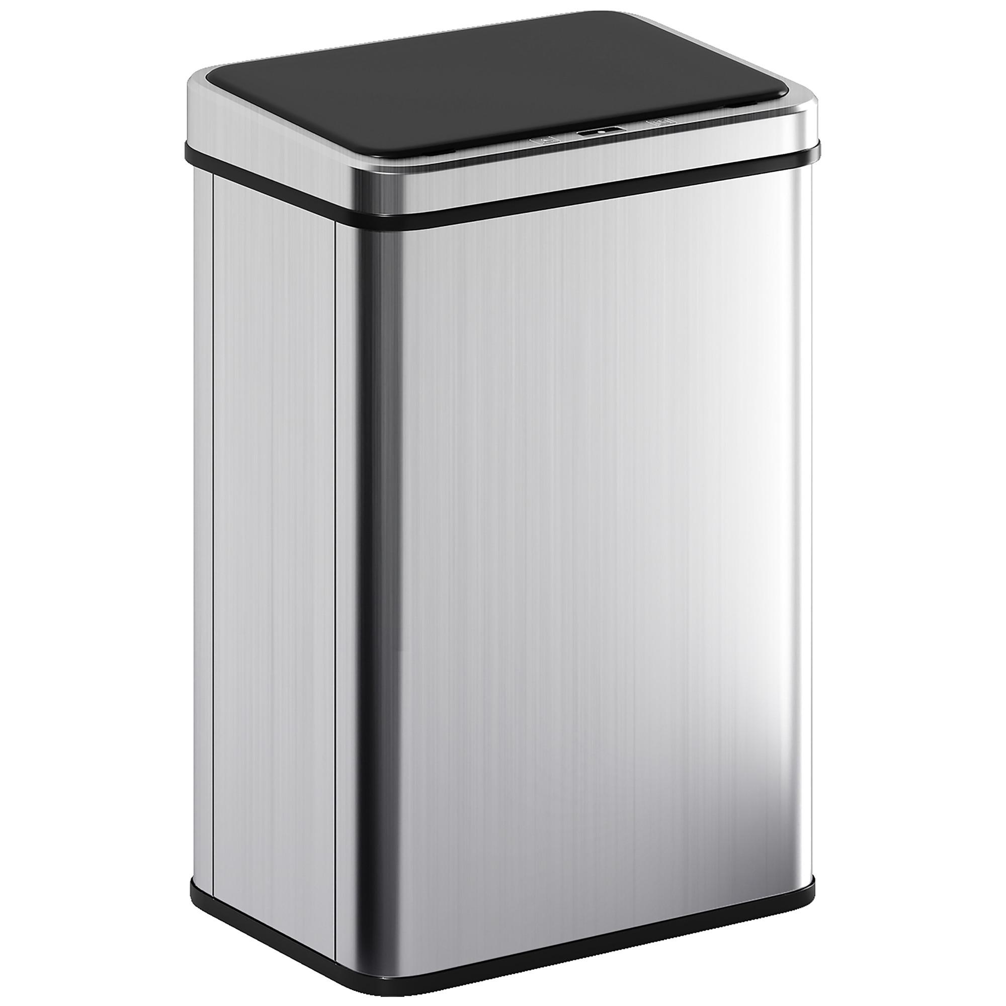 ELEKTRISCHER MÜLLEIMER aus ABS 430-Edelstahl Silber - Silberfarben, Metall (26/55/35.5cm) - HOMCOM