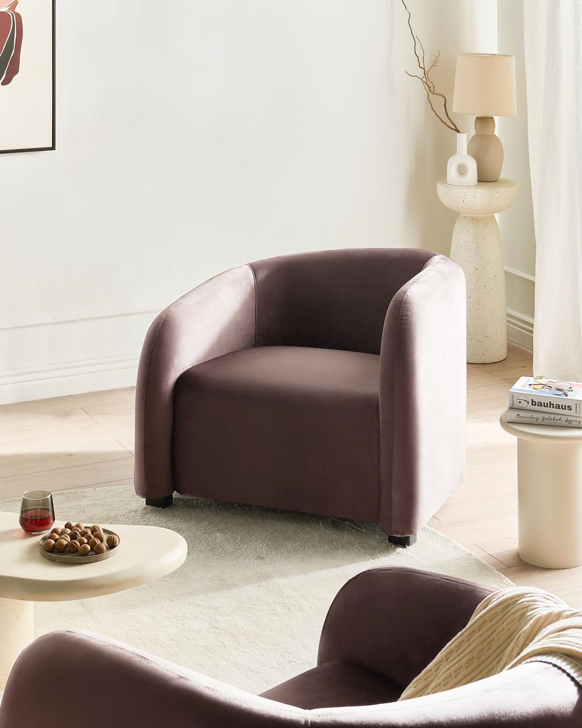 SESSEL Dunkelbraun Veltada - Dunkelbraun, Textil (95/72/86cm) - Beliani
