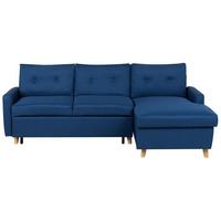 ECKSOFA Polsterbezug Marineblau rechtsseitig Flakk - Hellblau, Textil (232/147cm) - Beliani