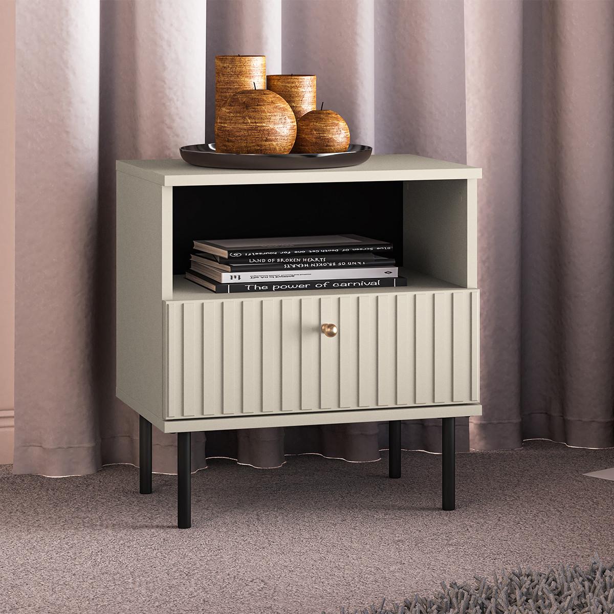 NACHTTISCH Nova Beige - Beige, Holzwerkstoff (50/53/34cm) - Petits-meubles