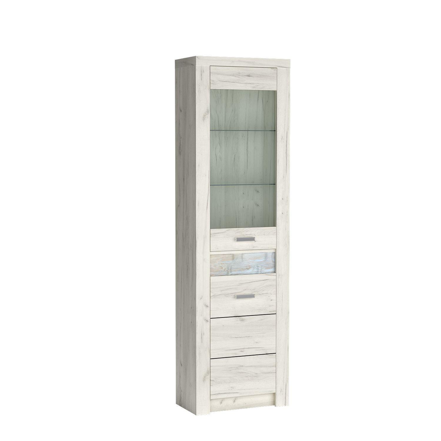 VITRINE ZERI 192 / 56 cm in Eiche Bianco - Eiche Bianco, Holzwerkstoff (56/192/47cm) - MASSENO