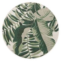 OUTDOORTEPPICH, mit Palmen-Motiv, Grün, Ø 120 cm - Grün, Textil (120/120cm) - KADIMA DESIGN