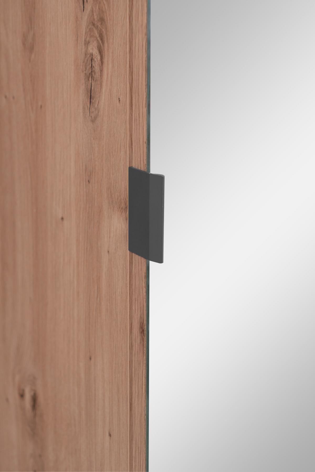 GARDEROBE Eiche Artisan, grau 80 cm, Kompaktgarderobe mit Spiegel - Eichefarben/Anthrazit, Holzwerkstoff/Metall (80/190/37cm) - Furn.Design