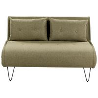 2-SITZER-SCHLAFSOFA olivgrün/schwarz Vestfold - Schwarz/Grün, Textil (130/81/78cm) - Beliani