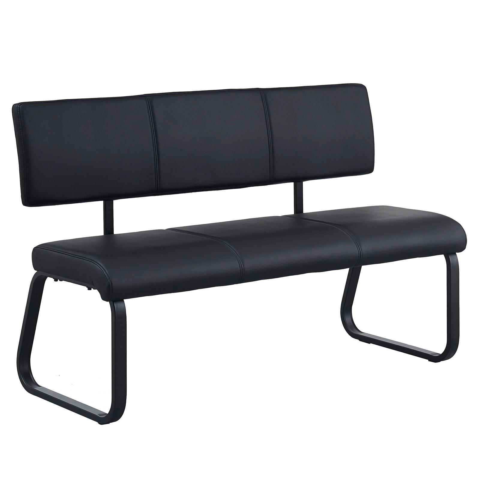 ESSZIMMERBANK VILAS schwarz - Schwarz, Textil/Metall (136/89/59cm) - IDIMEX