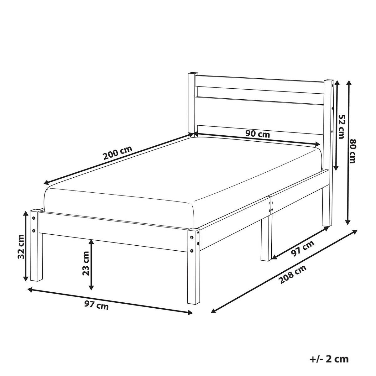 BETT mit Lattenrost 90/200 Kiefernholz Hellbraun Mercurer - Hellbraun/Braun, Holz (90/200cm) - Beliani
