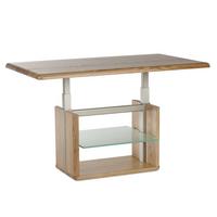 FUNKTIONSTISCH Cal höhenverstellbar 110 x 65 x 50-69 Couchtisch Massivholz Wildeiche - Braun, Holz (110/65/50cm) - 58aufmkessel