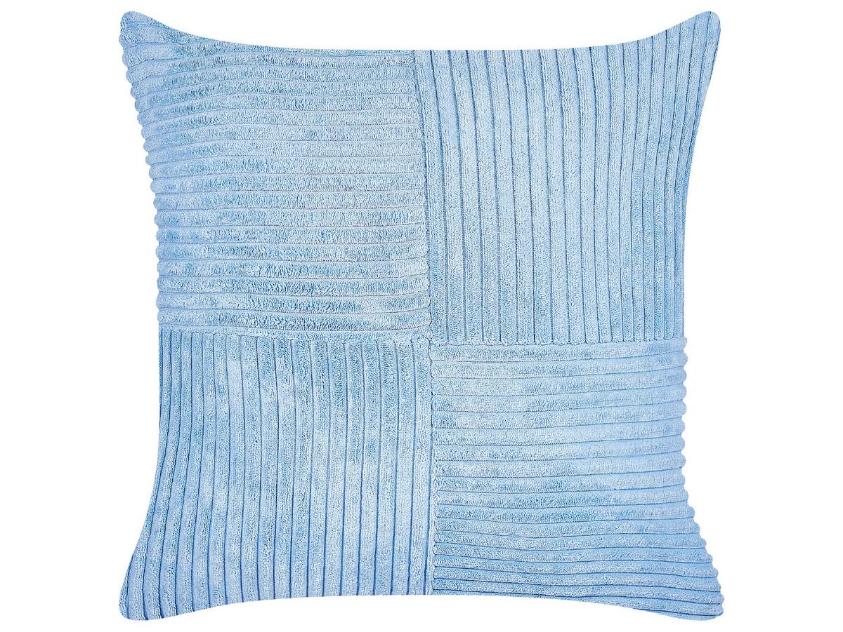 DEKOKISSEN CORD 2er-Set Blau 43/43 cm Millet - Blau, Textil (43/43cm) - Beliani