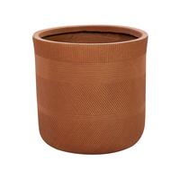 BLUMENTOPF goldbraun rund 36/36/36 cm Voula - Braun, Naturmaterialien (36cm) - Beliani