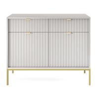 SIDEBOARD Vellore Grau mit goldenen Metallbeinen 104 cm - Goldfarben/Grau, Holzwerkstoff/Metall (104/83/39cm) - Selsey