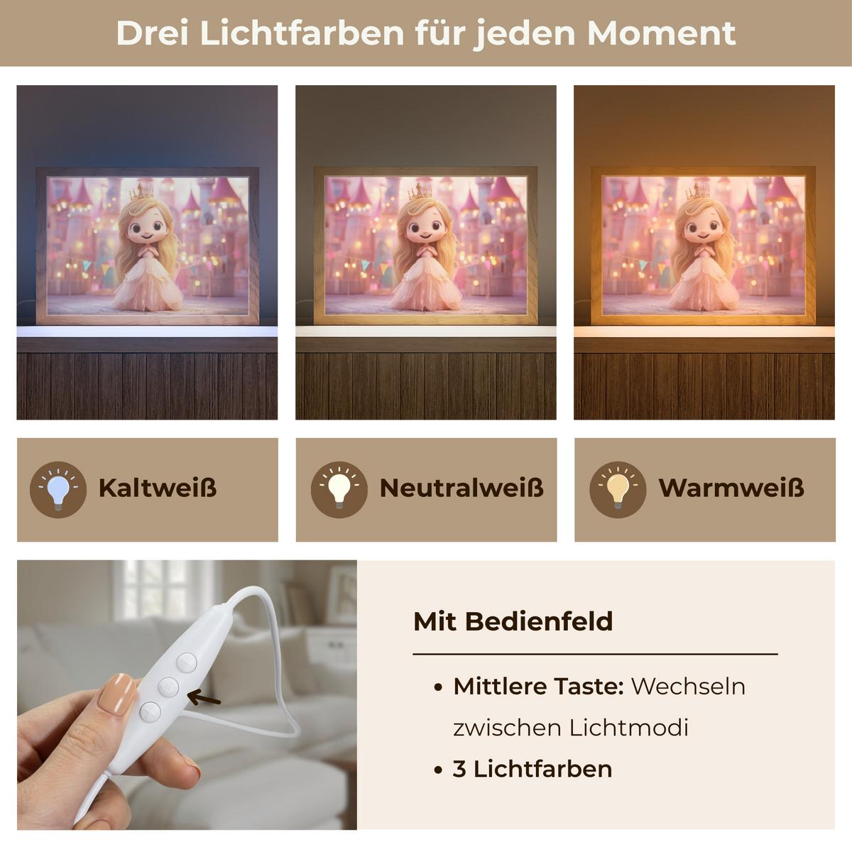 WANDLEUCHTE Prinzessin - Rosa - Schloss 30x20 cm - Rosa, Holzwerkstoff (30/20/8cm) - OnlyWow
