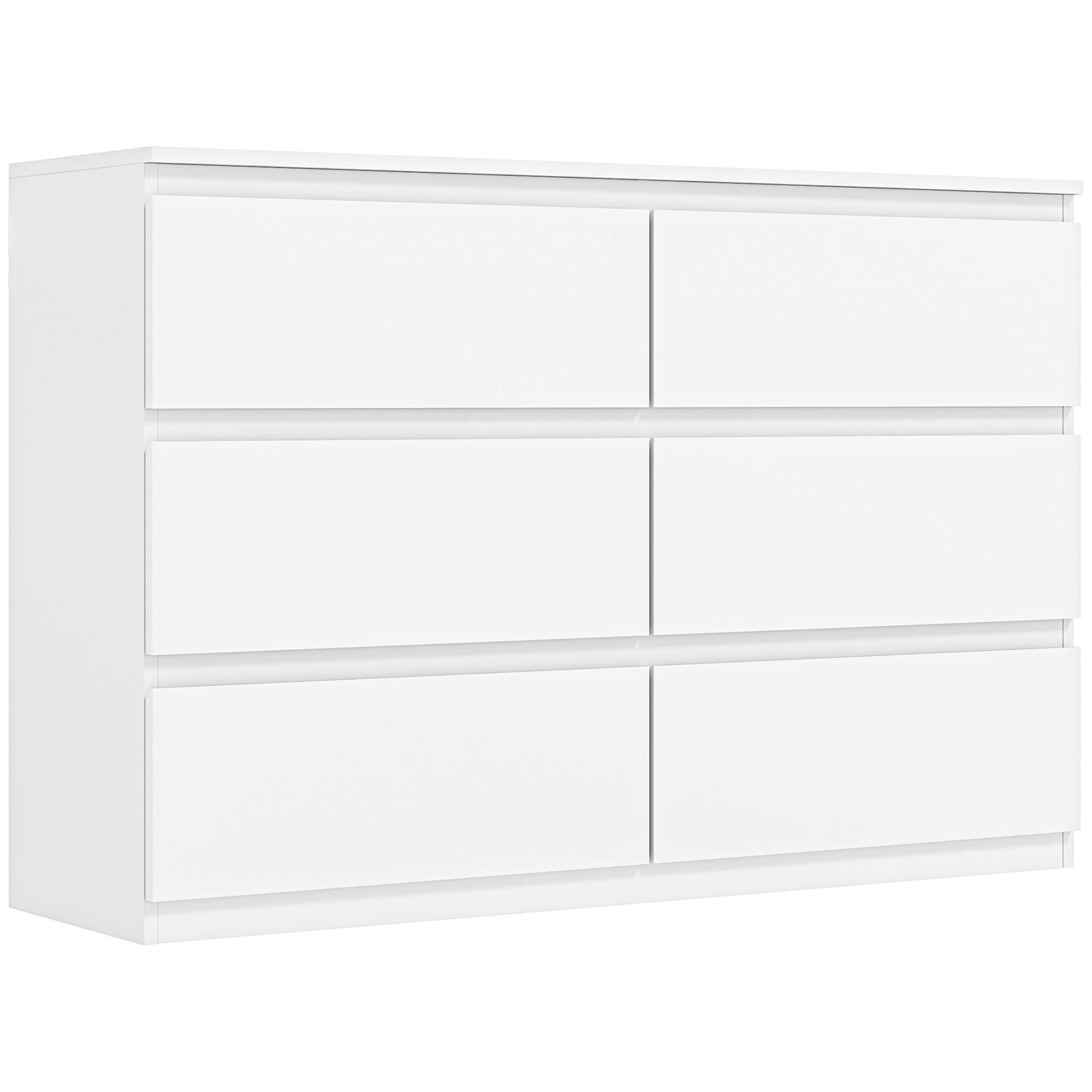 KOMMODE Spanplatte Weiß - Weiß, Holzwerkstoff/Kunststoff (34/75/112cm) - HOMCOM