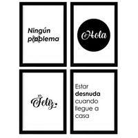 POSTER Set mit 4 Hallo TypografieStil A4 Rahmenlos - Klar, Papier (29.7/3cm) - Nacnic