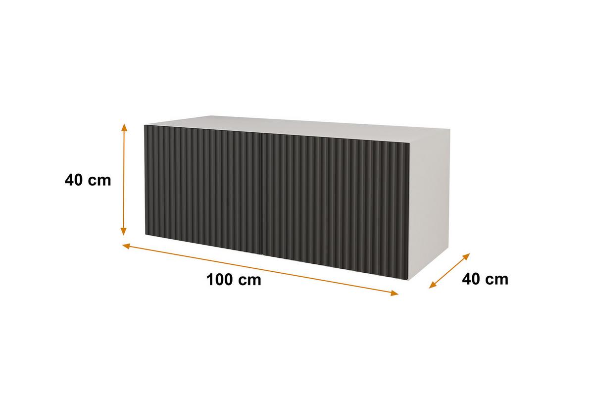 LOWBOARD NOA-2-W 100x40x40 cm - Weiß / Schwarz - Schwarz, Holzwerkstoff (100/40/40cm) - ALTDECOR