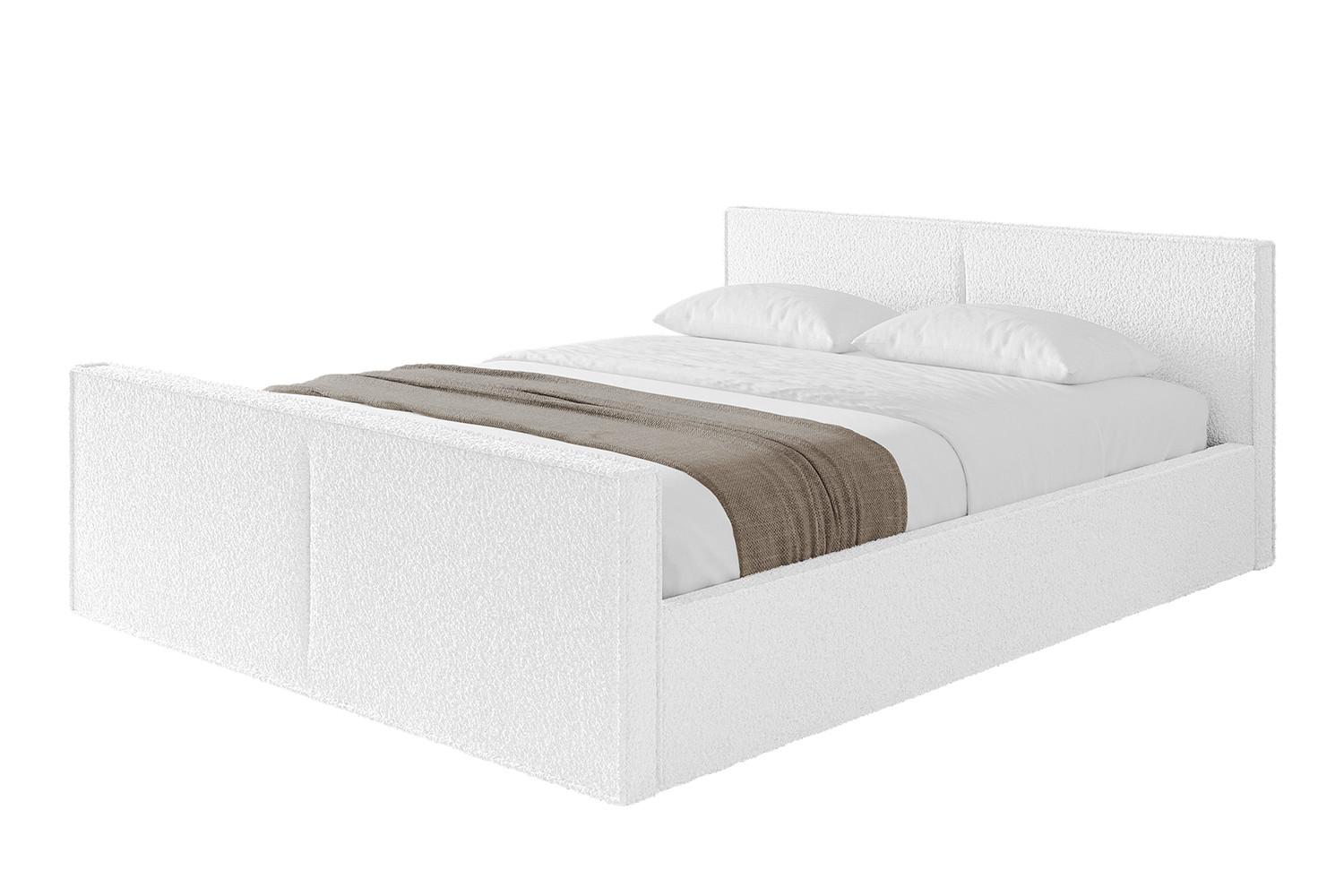 POLSTERBETT mit Bettkasten, Fußteil und Lattenrost, Boxbett mit Matratze H3/H4 - EMMI-Z-V1 180x200 Weiß - Weiß, Holzwerkstoff/Textil (180/200cm) - ALTDECOR