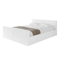 POLSTERBETT mit Bettkasten, Fußteil und Lattenrost, Boxbett mit Matratze H3/H4 - EMMI-Z-V1 180x200 Weiß - Weiß, Holzwerkstoff/Textil (180/200cm) - ALTDECOR