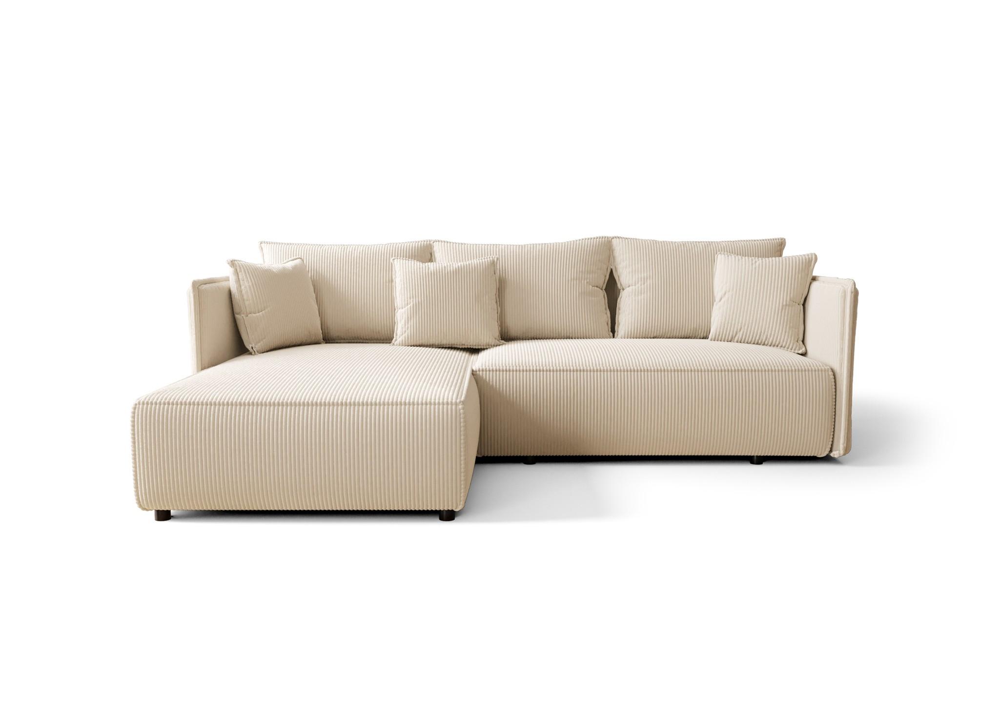 ECKSOFA Evora - Creme, Holzwerkstoff/Textil (245/185cm) - Fun Möbel
