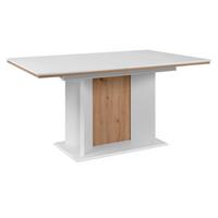 ESSTISCH weiß, Eiche Artisan, Säulentisch ausziehbar 160 - 200 x 90 cm - Weiß/Eiche Artisan, Holzwerkstoff (160/90/76cm) - Furn.Design