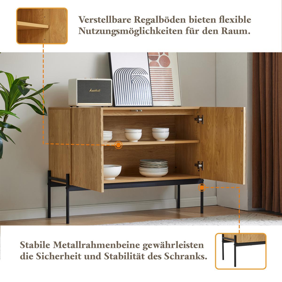 SIDEBOARD Braun 100/40/70 cm - Braun, Holzwerkstoff/Metall (100/70/40cm) - Urban Meuble