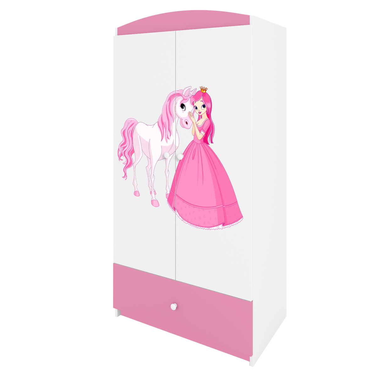 KINDERKLEIDERSCHRANK Prinzessin I - Hellrosa, Holzwerkstoff (90/175/52cm) - RAUMHIRSCH FURNITURE