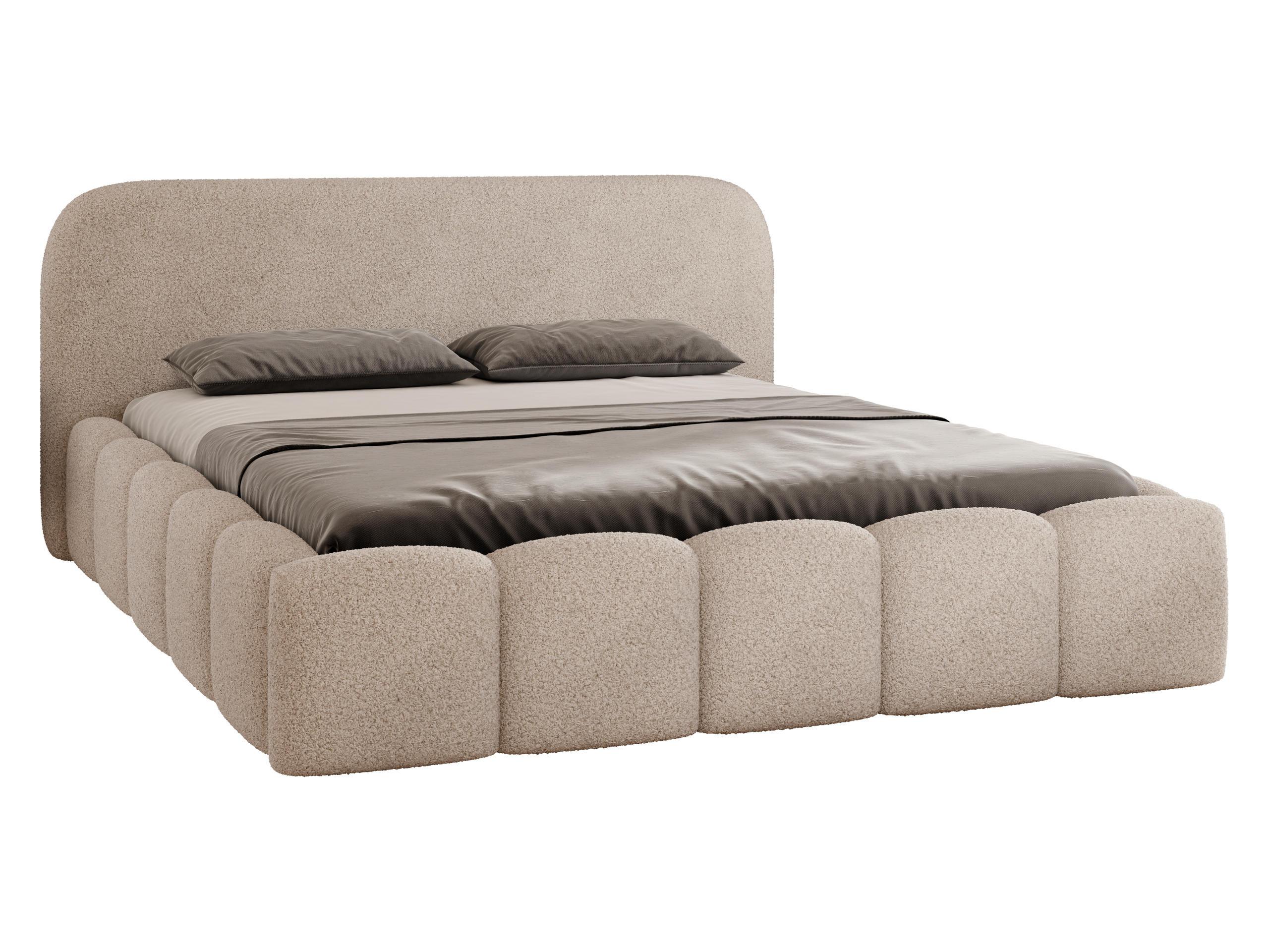 POLSTERBETT Refola Boucle - Beige/Schwarz, Holz/Holzwerkstoff (180/200cm) - MIRJAN24