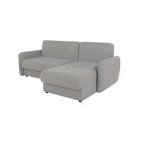 ECKSOFA Lupo Silber Mikrofaser - Silberfarben/Schwarz, Holz/Kunststoff (232/147cm) - S-Style Möbel