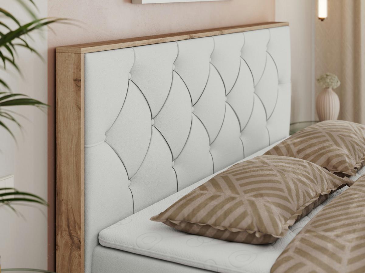BOXBETT VENETO 140/200 Weiß Kunstleder - H4 - Weiß, Holz/Textil (140/200cm) - MKS