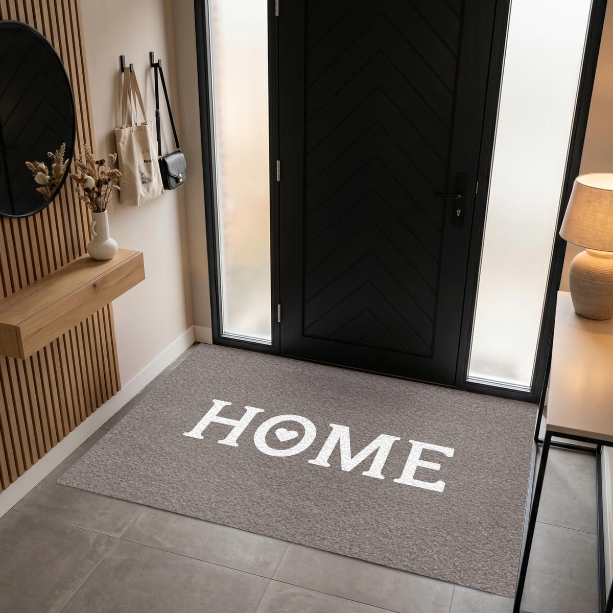 FUSSMATTE Startseite - Text - Taupe Fußabtreter 180x120 cm - Taupe, Kunststoff (180/0.4cm) - MuchoWow