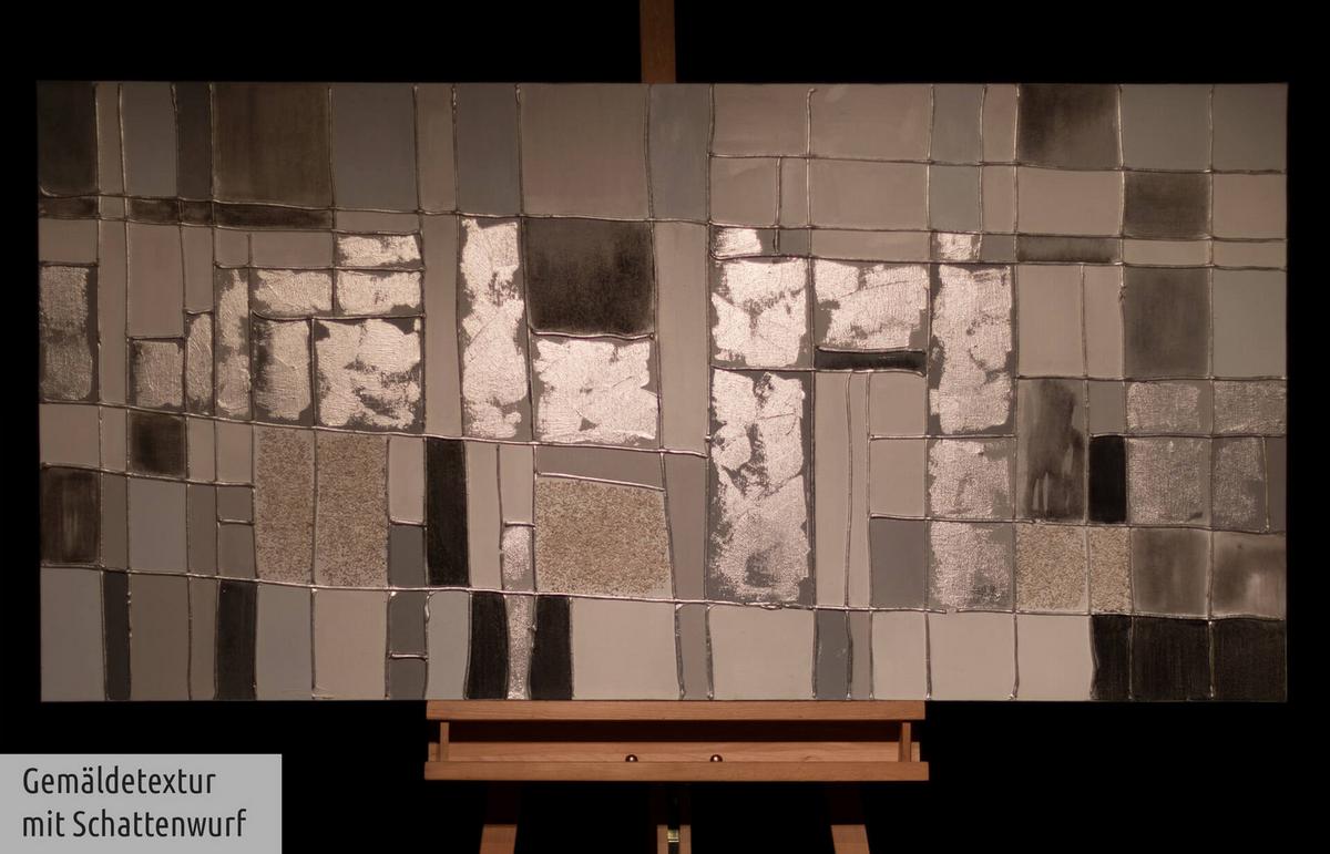 ACRYLBILD HANDGEMALT 120/60 cm - Grau, Holz/Textil (120/60cm) - KUNSTLOFT