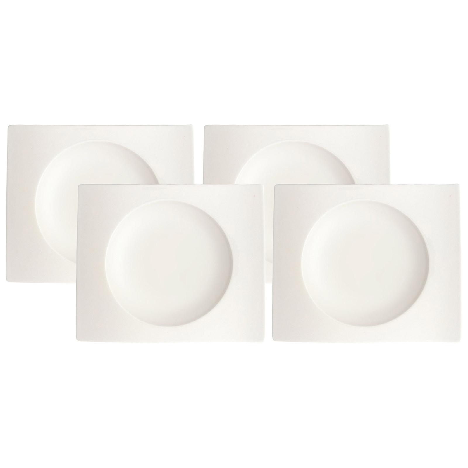SUPPENUNTERTASSEN NewWave weiß 18 x 15 cm 4er Set - Weiß, Keramik (1cm) - Villeroy & Boch