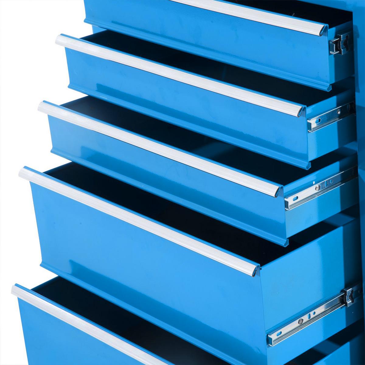 WERKZEUGWAGEN mit 5 Schubladen Blau - Blau, Metall (33/82.5/61.5cm) - HOMCOM