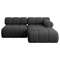ECKSOFA modulares Sofa Razon-L1 - 190x160x70 cm Schwarz Velours - Schwarz, Holzwerkstoff/Textil (190/160cm) - ALTDECOR