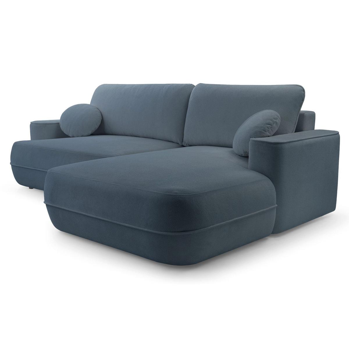 ECKSOFA Fuerro Hellblau Strukturstoff - Schwarz/Hellblau, Kunststoff/Textil (168/260cm) - Selsey