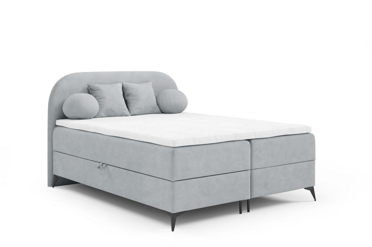 BOXBETT Gorgia - Hellgrau, Holzwerkstoff/Textil (180/200cm) - Fun Möbel