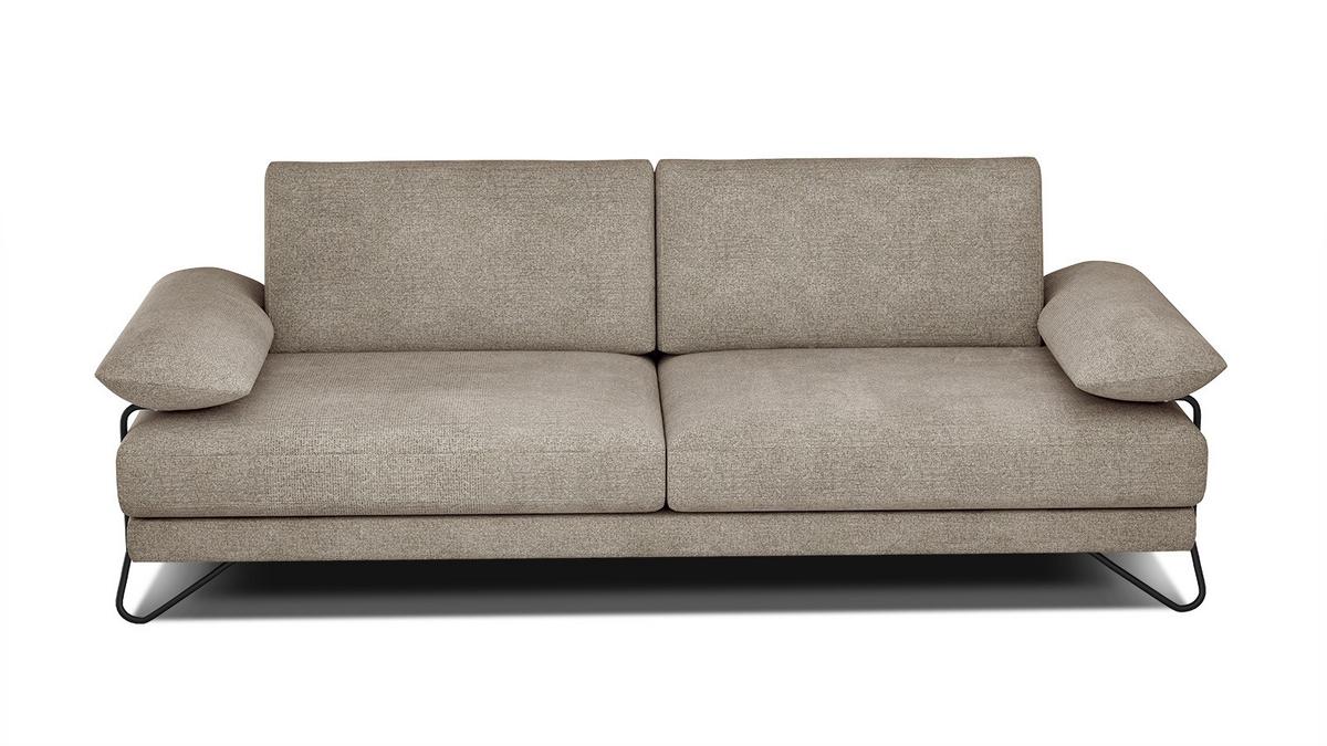 SOFA LORI 3-Sitzer, taupe - Taupe/Schwarz, Holzwerkstoff/Textil (245/87/96cm) - Wozimo