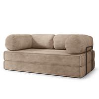 BETTSOFA ALVIO aus Schaumstoff Kordstoff Beige Schlaffunktion - Beige, Textil (170/68/80cm) - MASSENO