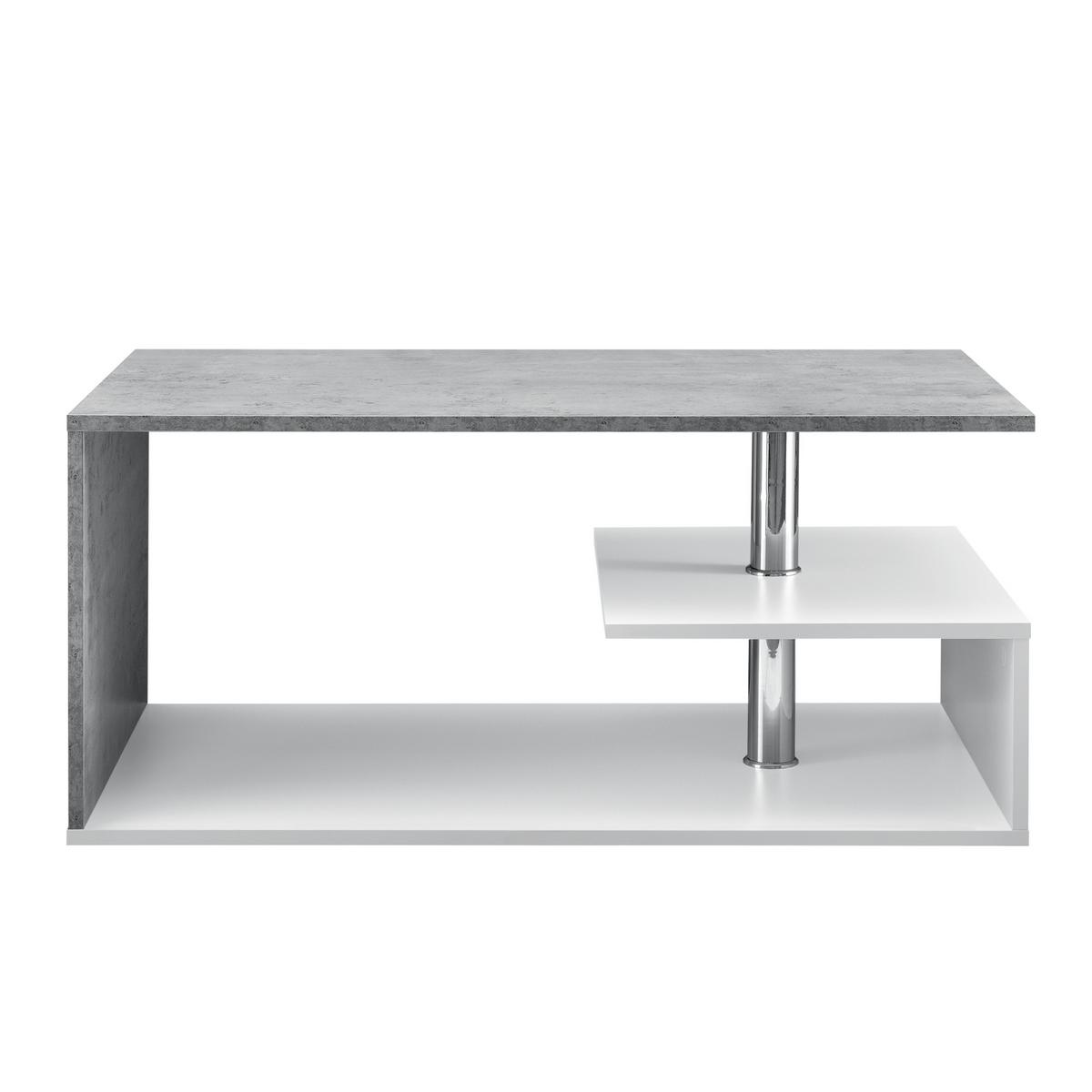 COUCHTISCH Haarlem 50/90/41 - Hellgrau/Weiß, Holzwerkstoff (90/50/41cm) - [en.casa]