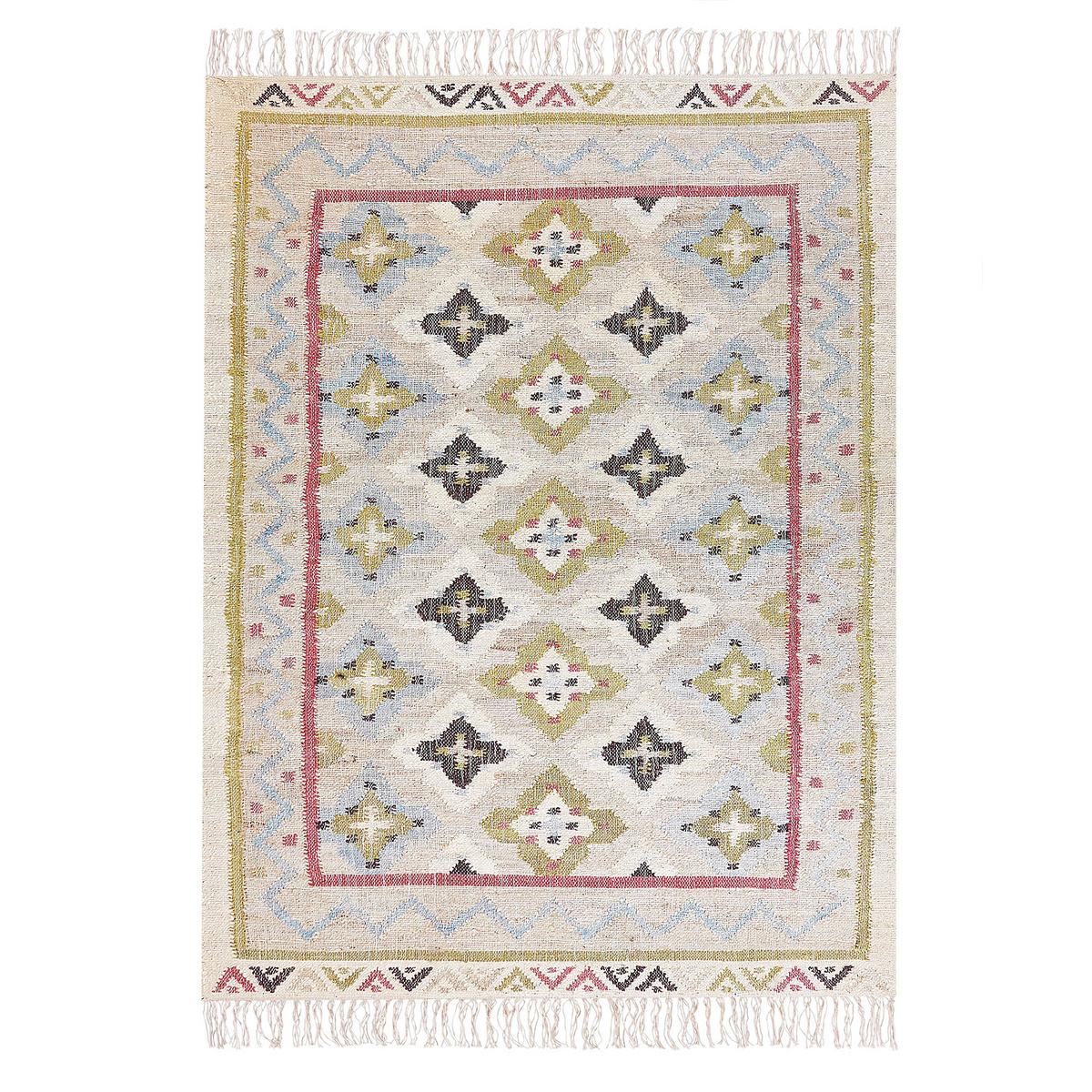 TEPPICH geflochten Terkos 200/140 cm - Multicolor, Naturmaterialien (140/200cm) - Beliani
