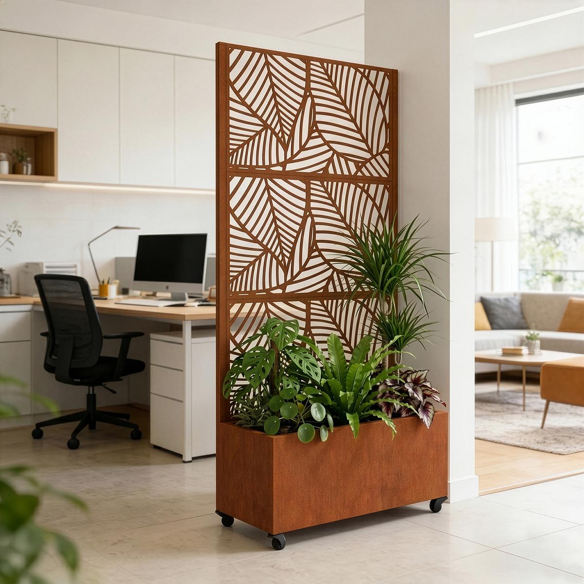 BLUMENKASTEN Surnskoki - Rostfarben, Metall (82/190/38cm) - casa.pro