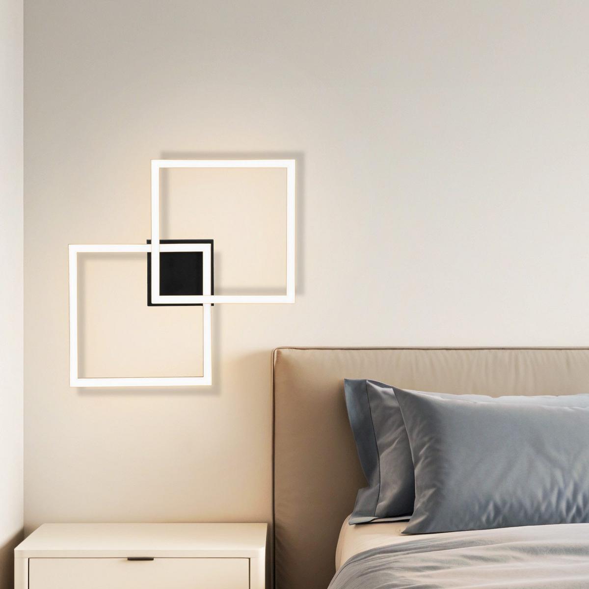 LED-DECKENLEUCHTE Krause 39.5/39.5/6.7cm - Schwarz, Kunststoff (39.5/39.5/6.7cm) - Nettlife