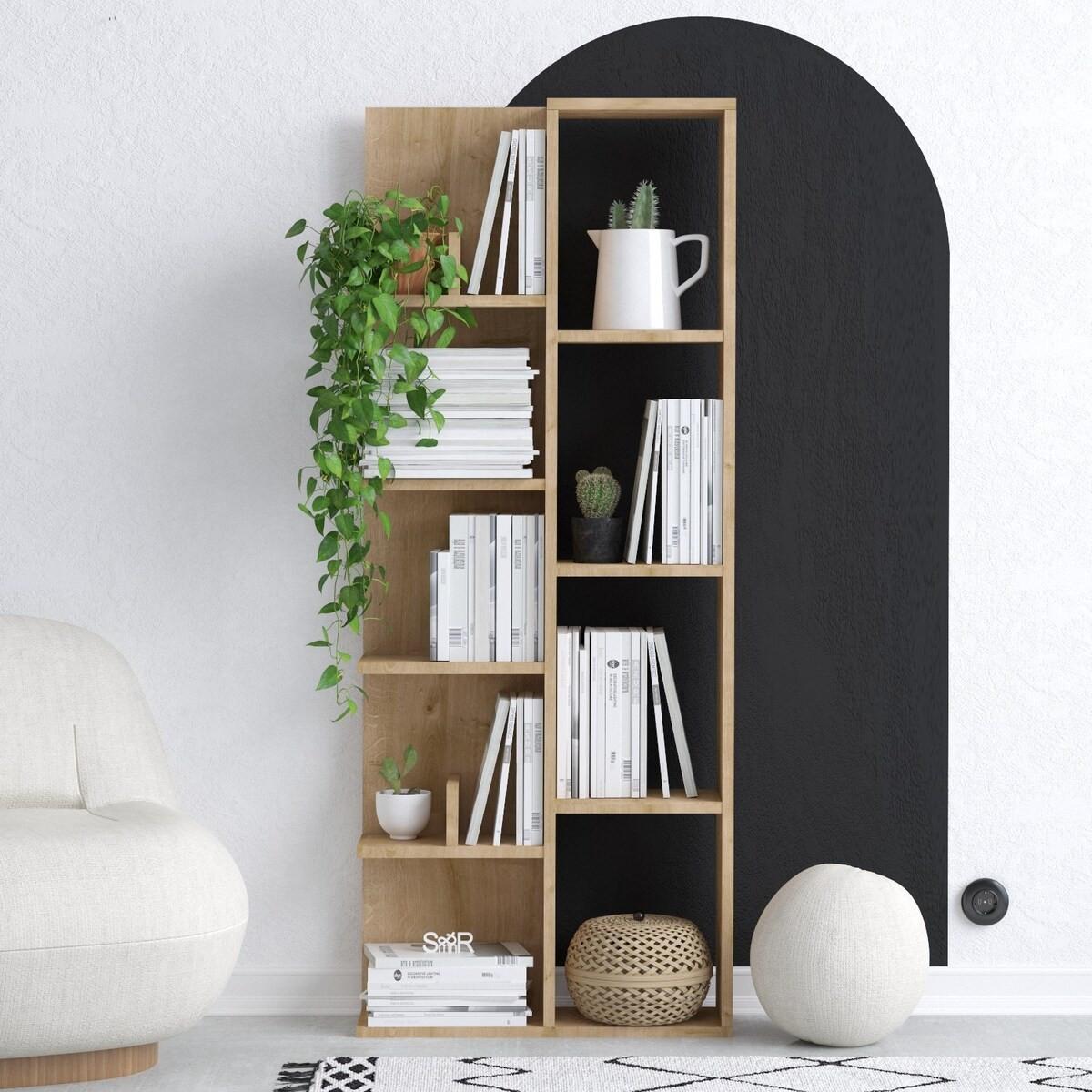 BÜCHERREGAL mit 4 Fächern und 4 Regalböden 60/18/150 cm - Eichefarben, Holzwerkstoff (18/150/60cm) - Calicosy