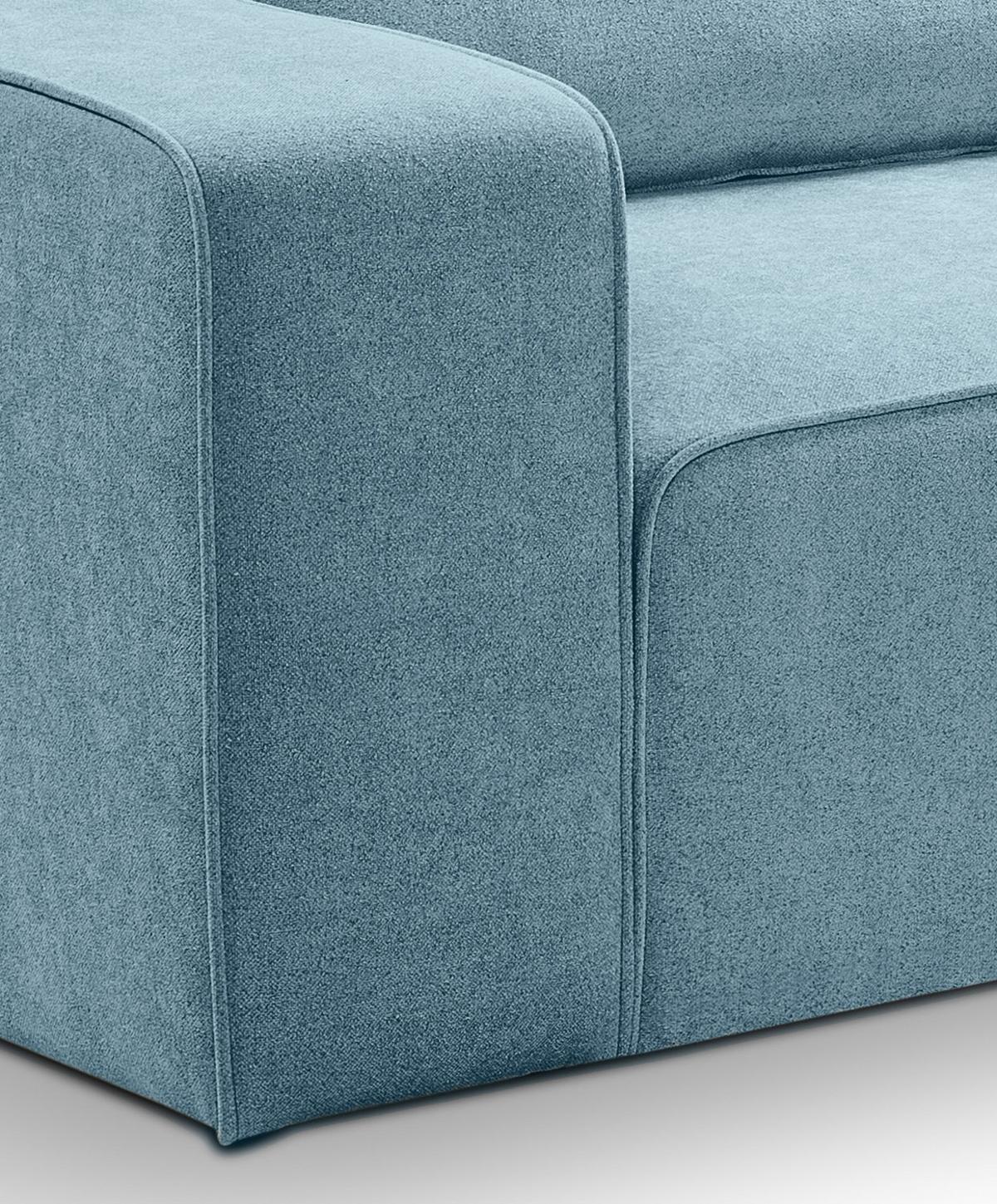 ECKSOFA hellblau Webstoff, Sofa 305 x 281 cm, L-Sofa rechts - Hellblau/Grau, Holz/Textil (305/281cm) - Inn.Furn